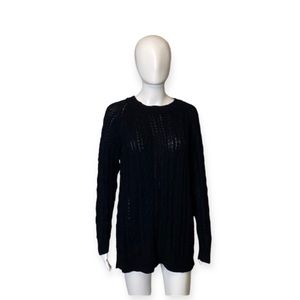 Workshop Republic Clothing Black Cable Knit Sweater Size S